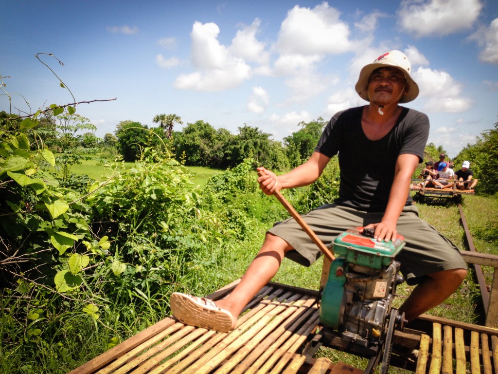 Bamboo Train in Battambang, Cambodia