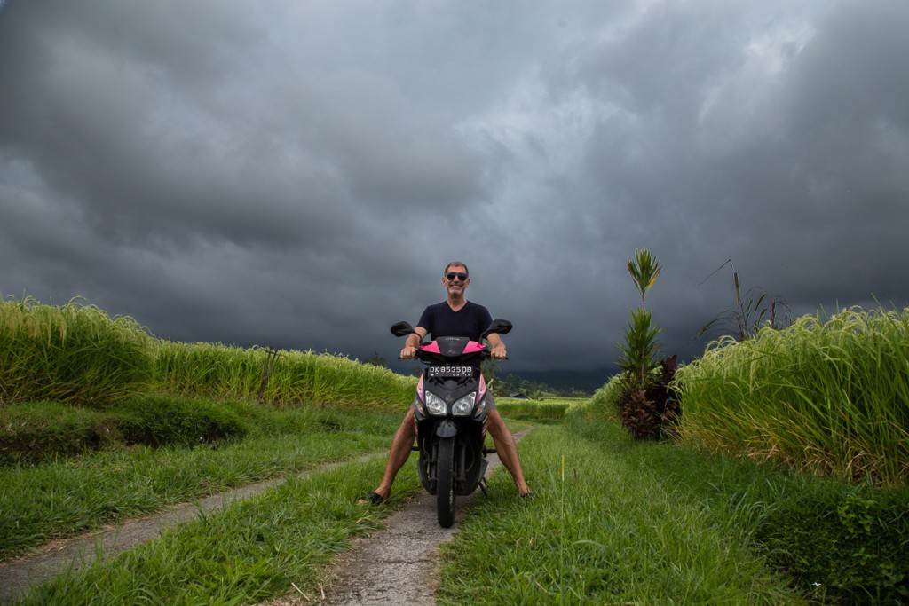 Jonathan Look on Motorcycle in Bali, Indonesia
