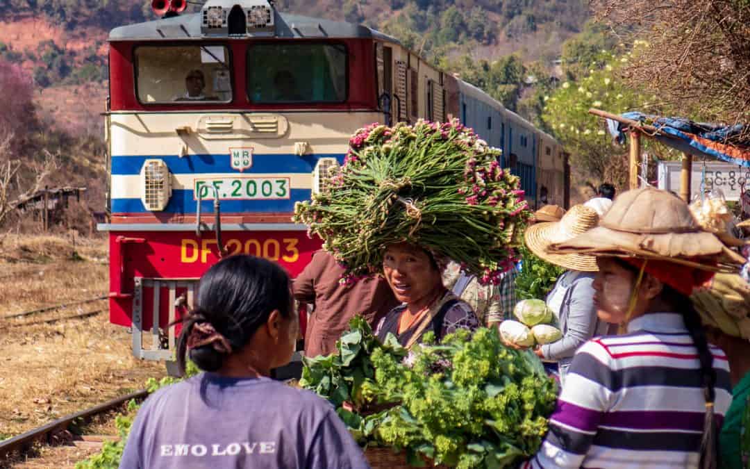 Photo: The Train Station Flower Market of Aungpan, Myanmar