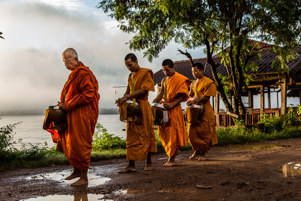 Photo: Alms Giving on Don Khong Island, Laos