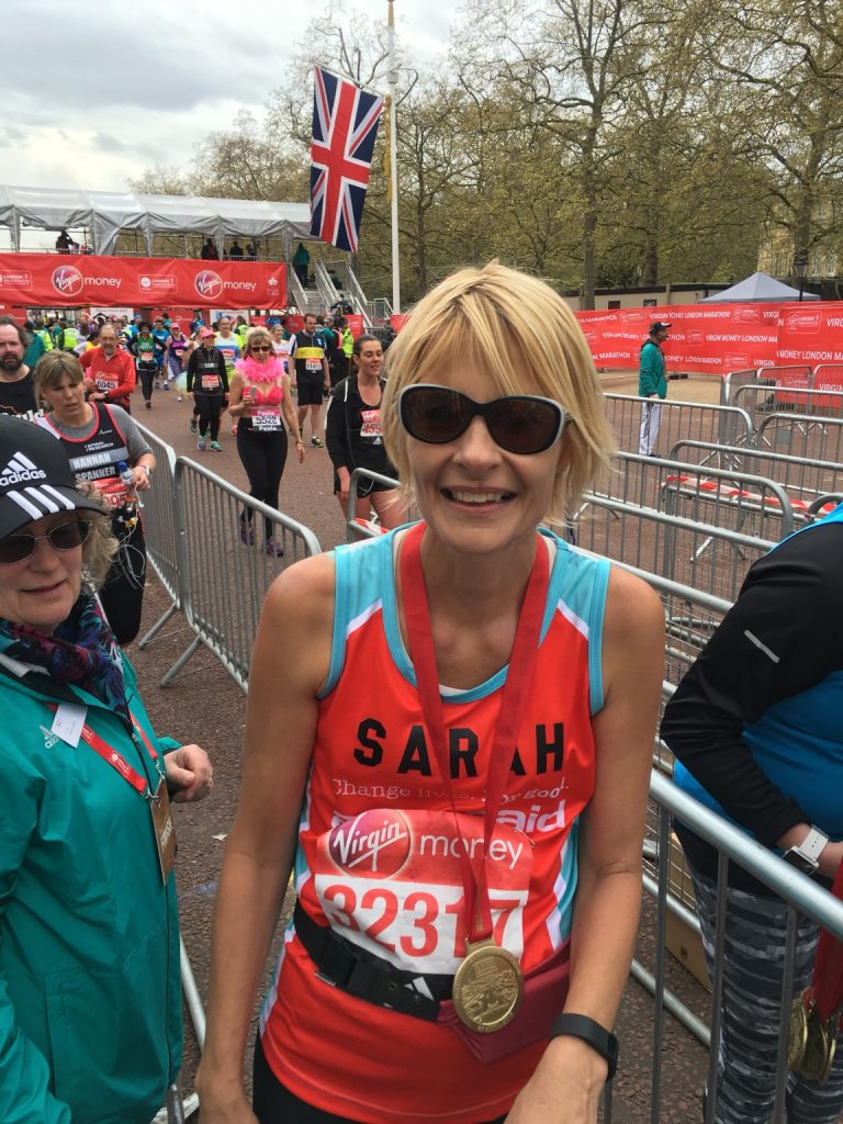 Sarah Wilson with her 2016 London Marathon Medal