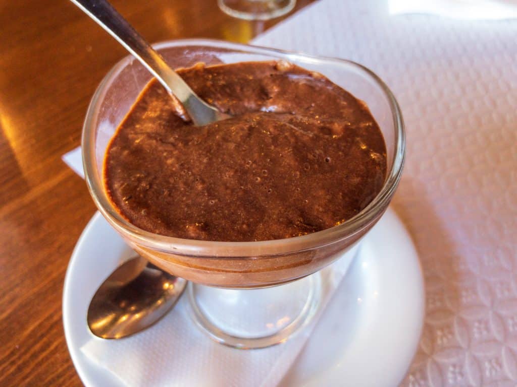 Chocolate mousse is a favorite dessert in Portugal