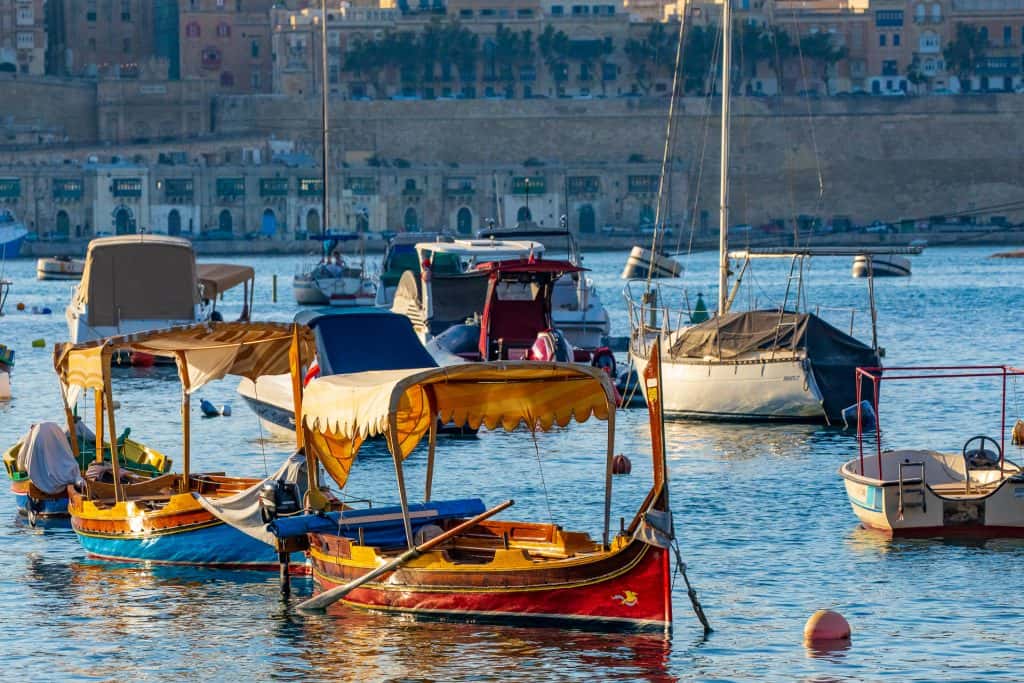 Boats in Grand Harbour Malta 