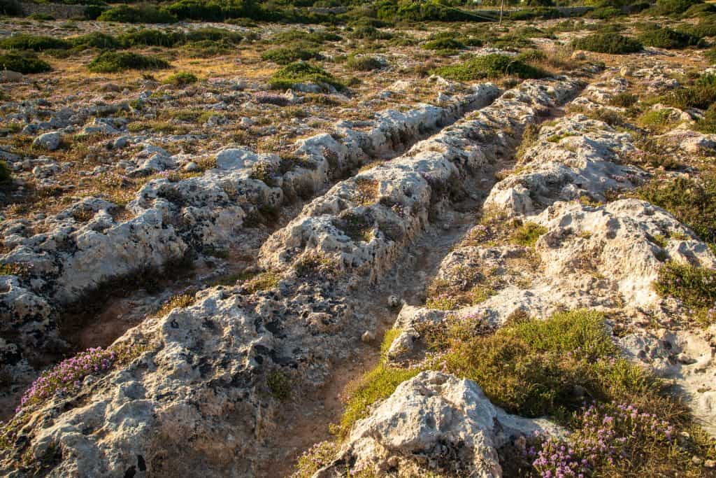 Closeup of Malta Cart Ruts