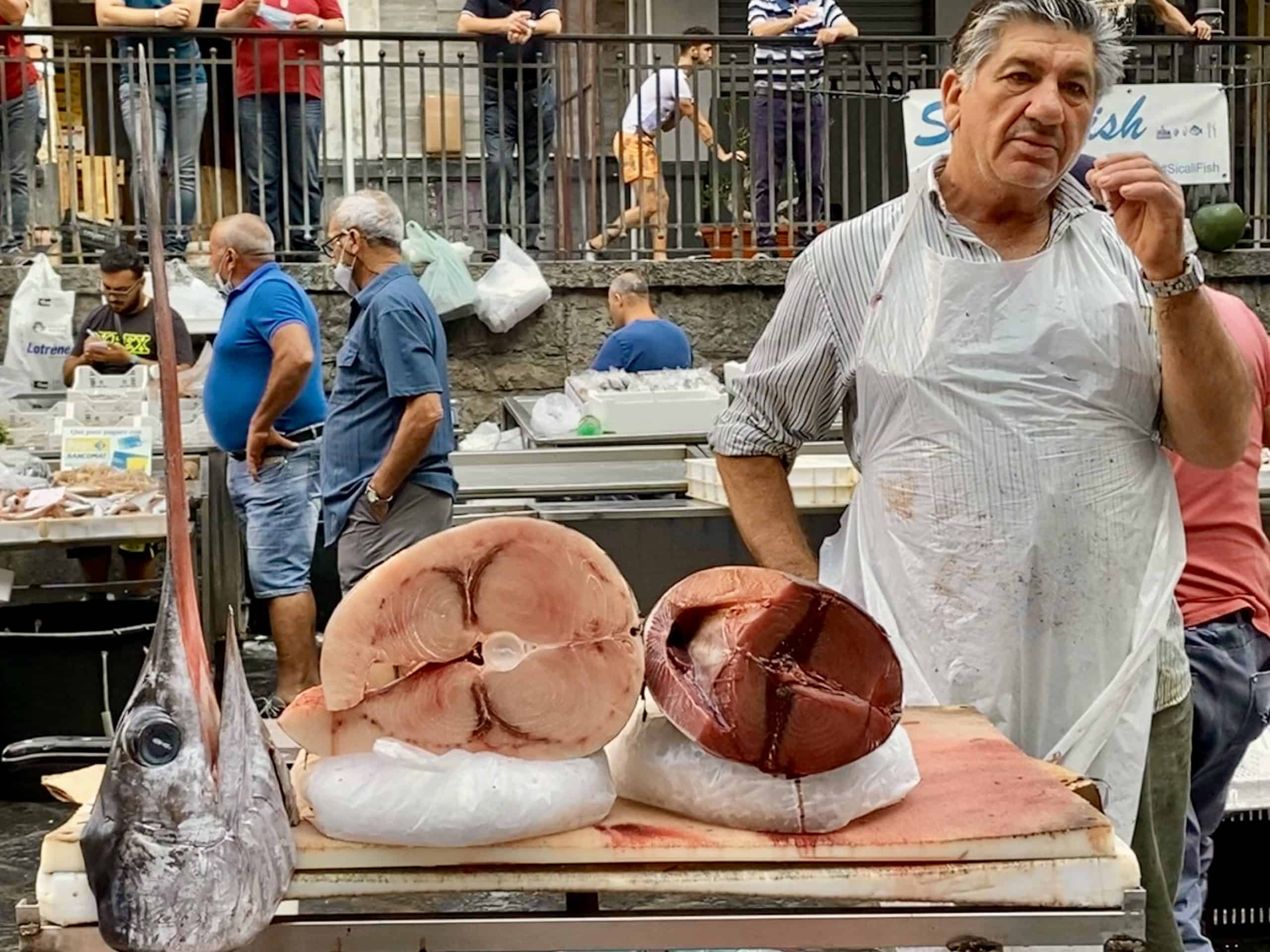 Fish Monger At the Catania Fish Market