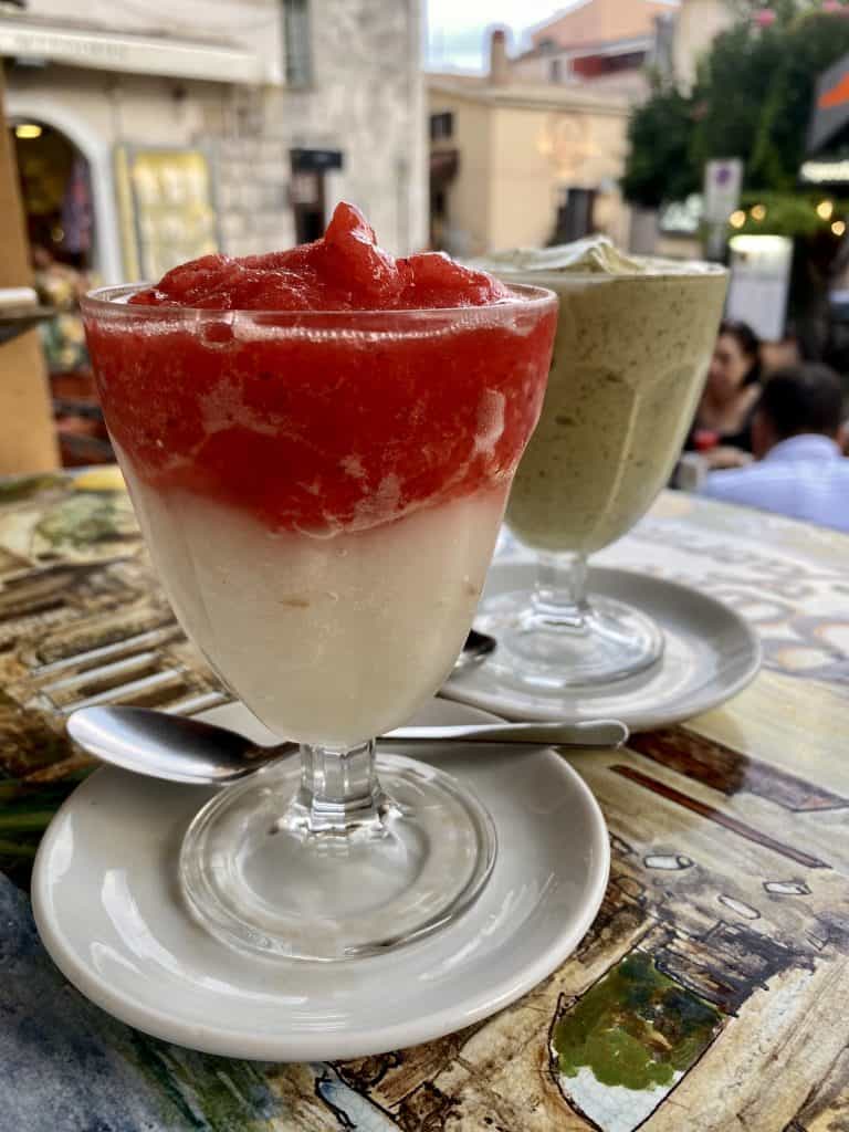 Granitas At The Bam Bam Bar in Taormina Sicily