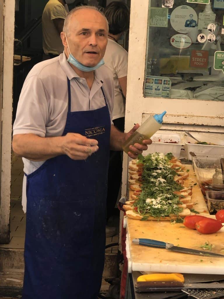 Sandwich Master Andrea Borderi at Caseificio Borderi, Ortigia Market