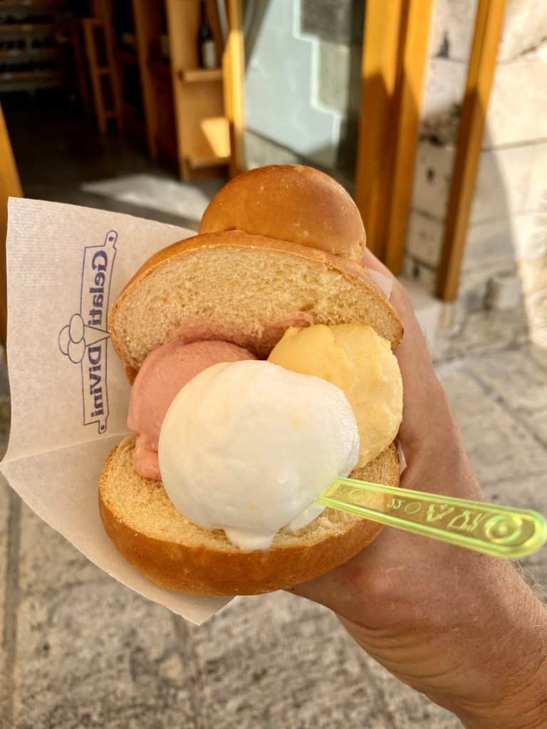 Gelato in a Brioche