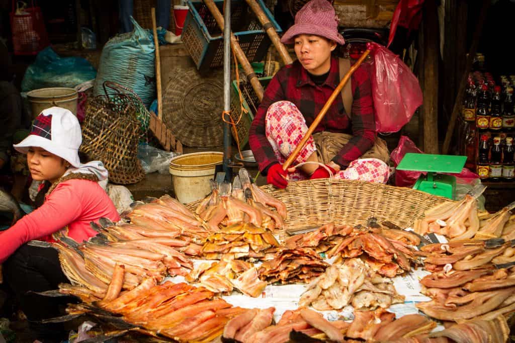 Fish Mongers at Market in Siem Reap