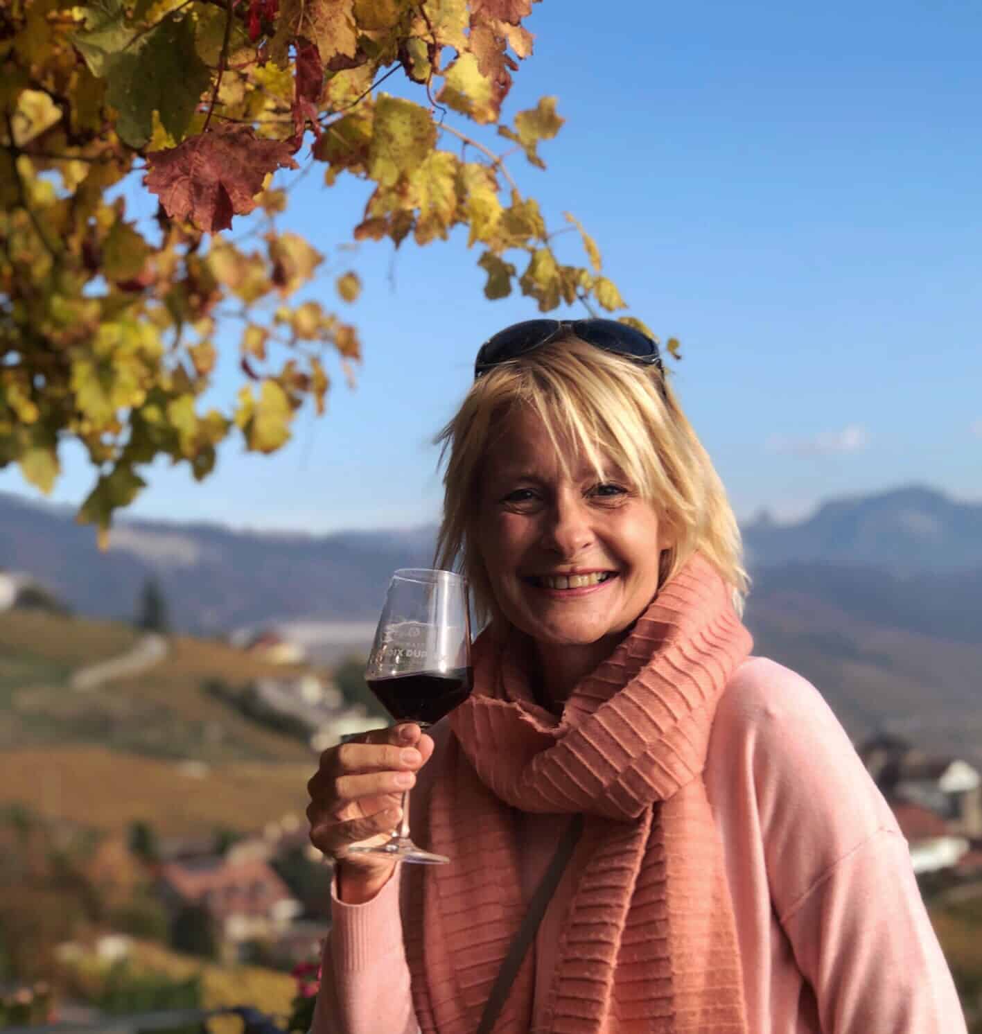 Drinking wine 