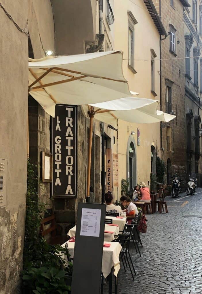 The Restaurant Trattoria La Grotta where I went for lunch on my day trip from Rome by train