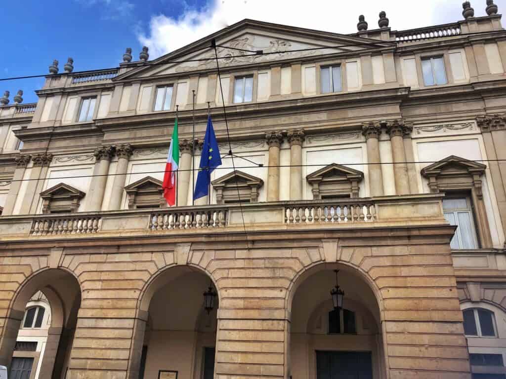 The outside of Teatro alla Scala