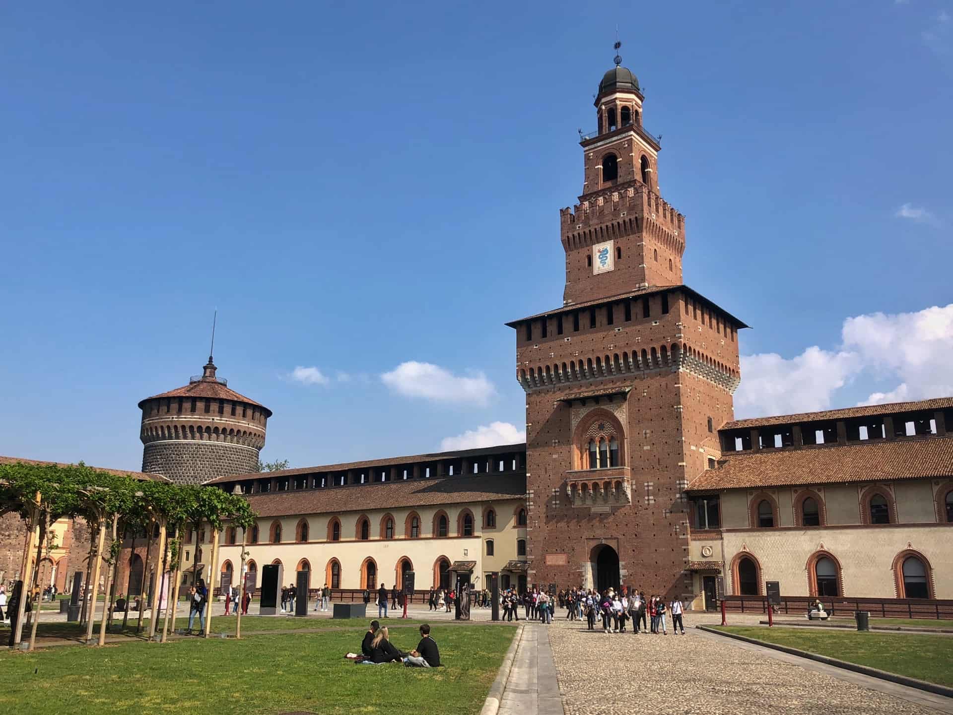 The Castello Sforzesco and its courtyard 