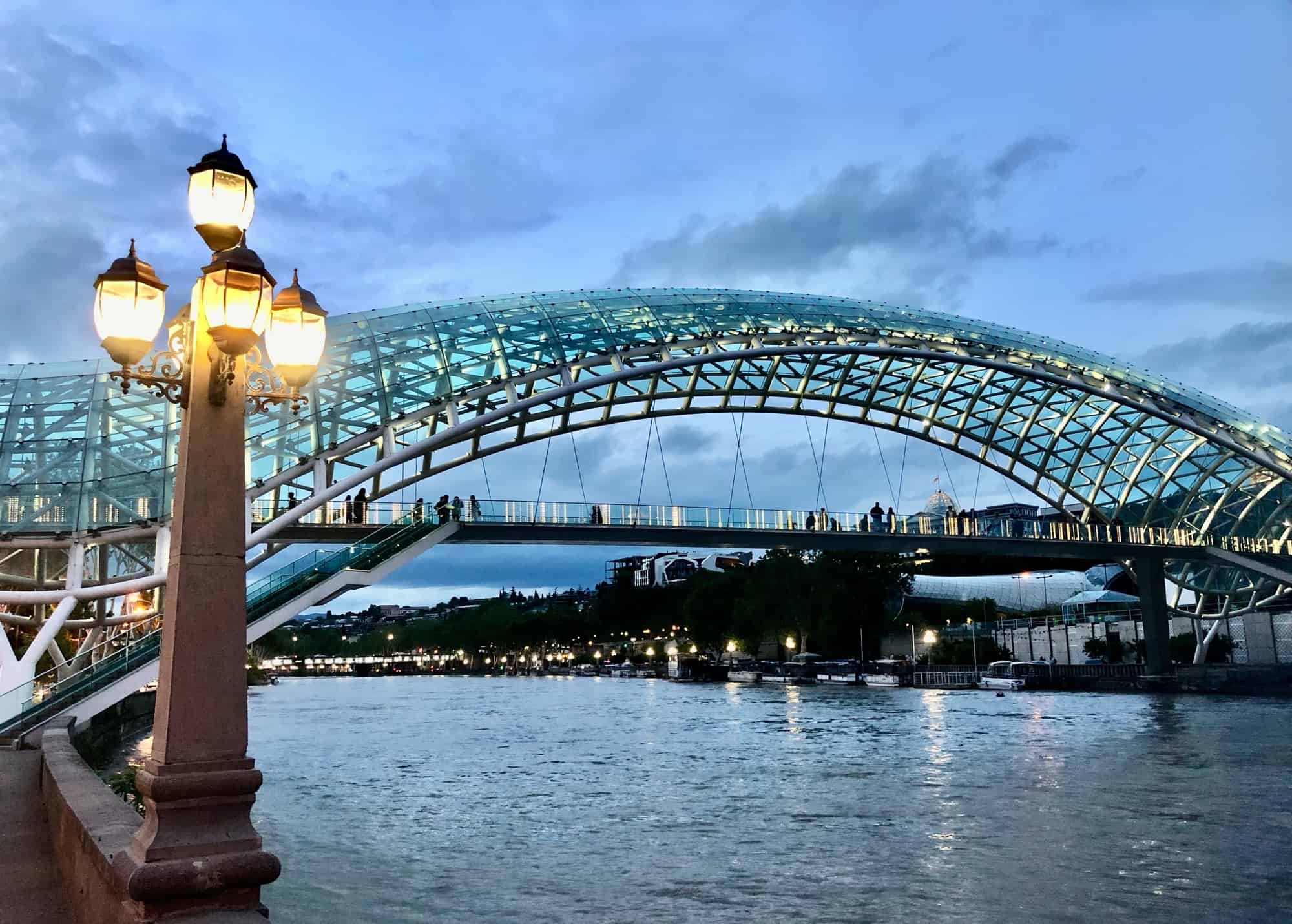 The Bridge of Peace, Tbilisi at night
