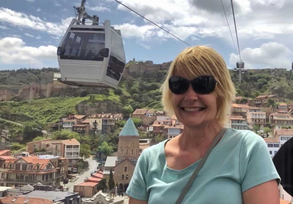 Cable car up to the fortress in Tbilisi