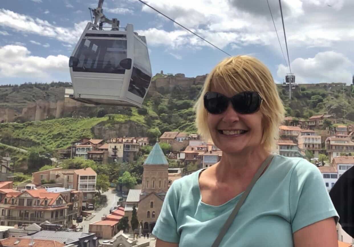 Cable car up to the fortress in Tbilisi 