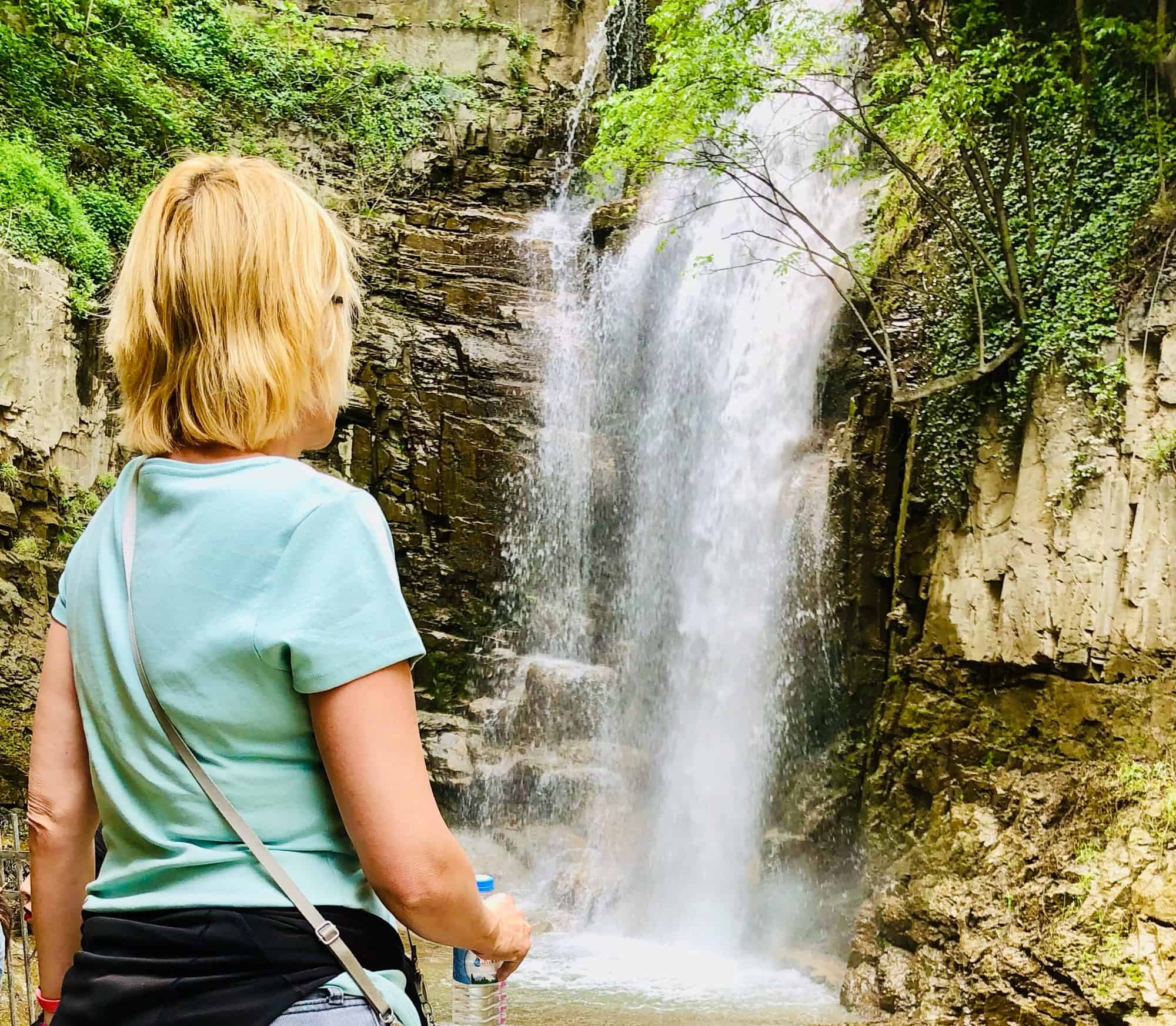 Leghvtakhevi Waterfall. in the middle of Old Town Tbilisi
