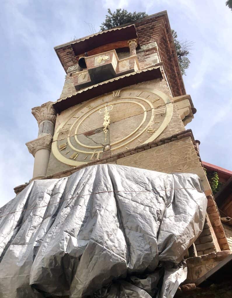 Clock tower being renovated in Tbilisi