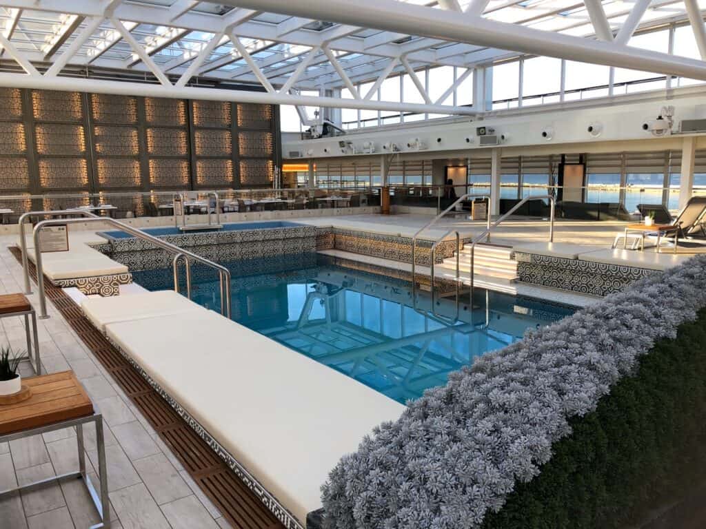 The Swimming pool on board Viking Sky