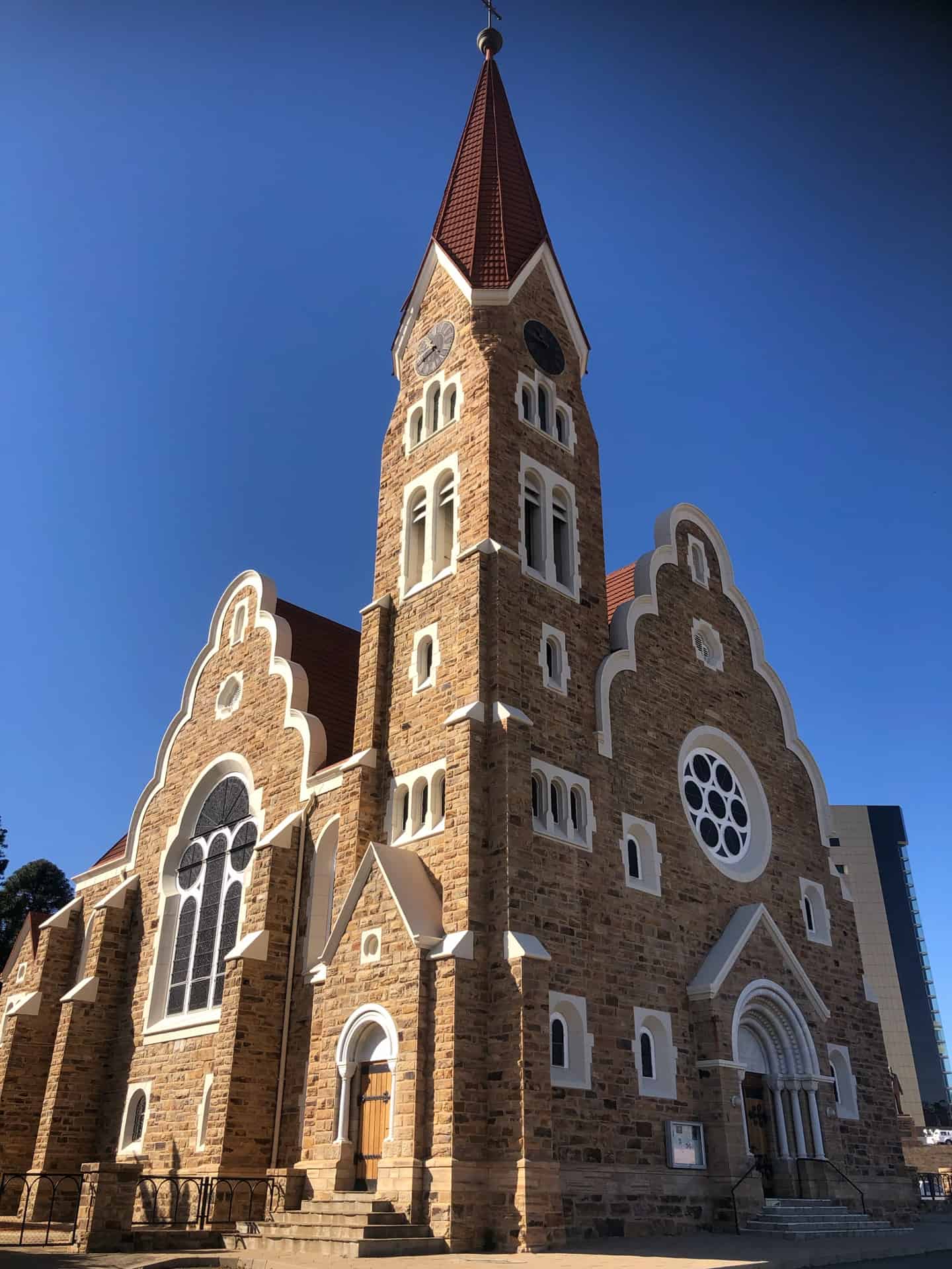 The outside of the Christuskirche, a Neo baroque cathedral in Windhoek. 