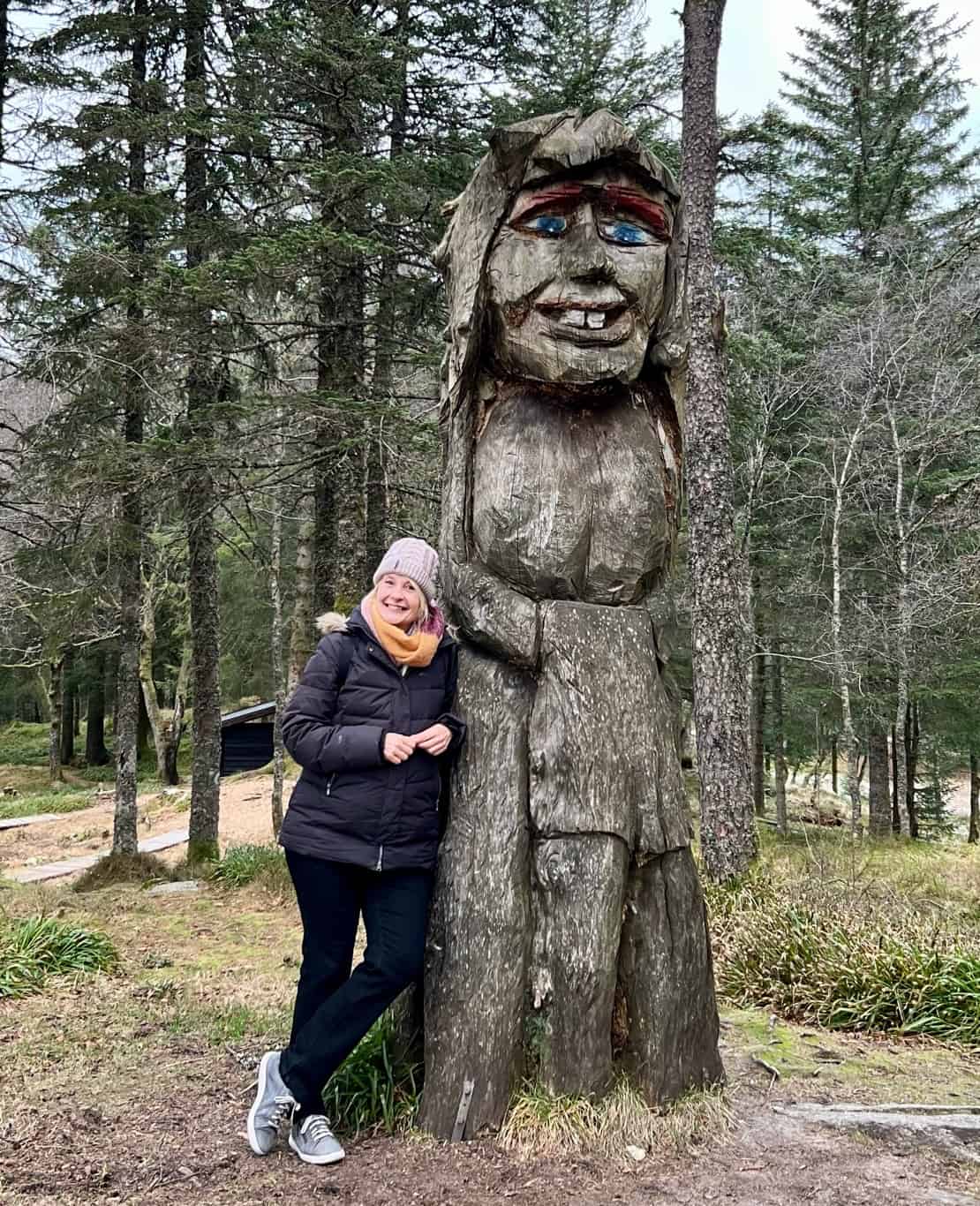 A Troll statue in the forest