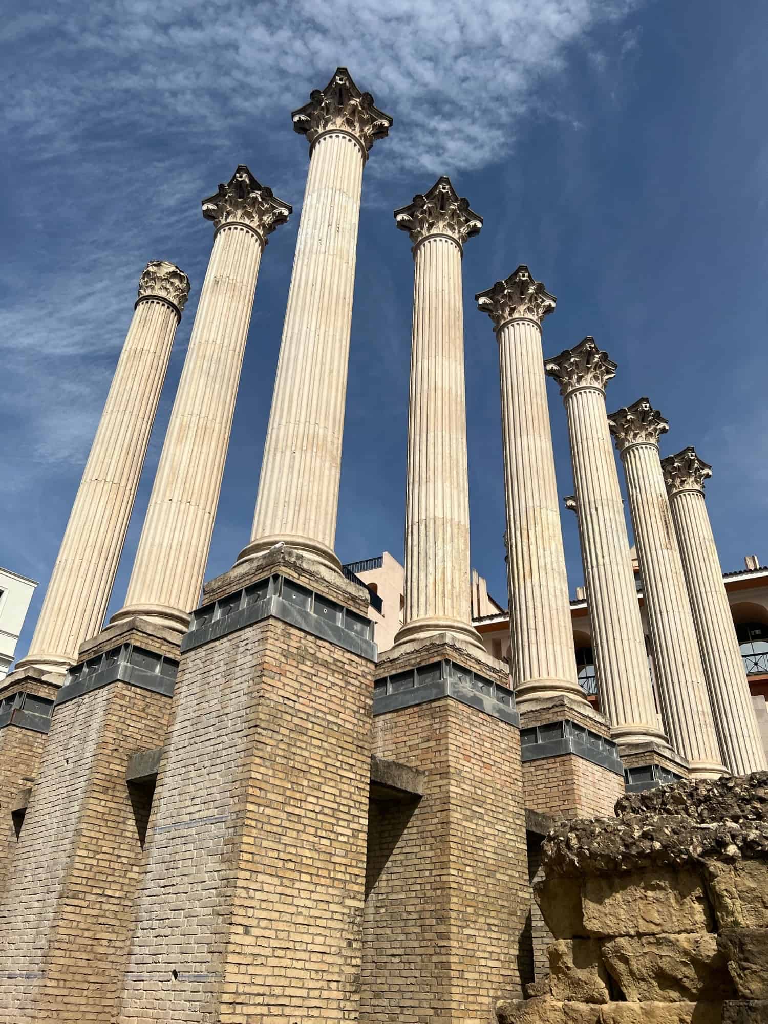 8 columns remain at the Roman Temple in Cordoba 