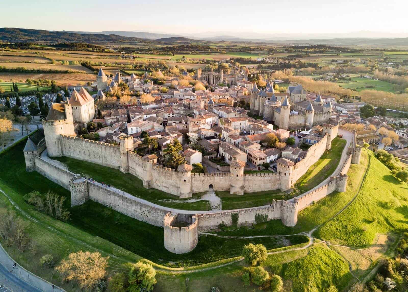 drone shot of Carcassonne 