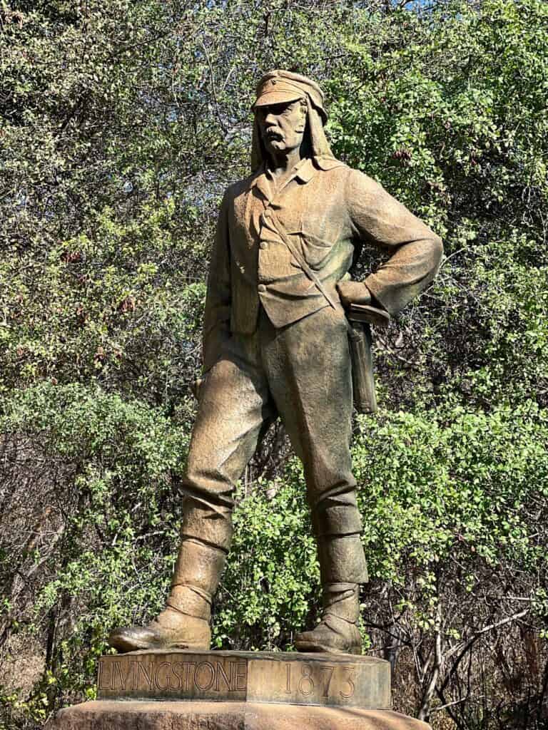 Statue of Dr Livingstone at Victoria Falls National Park 
