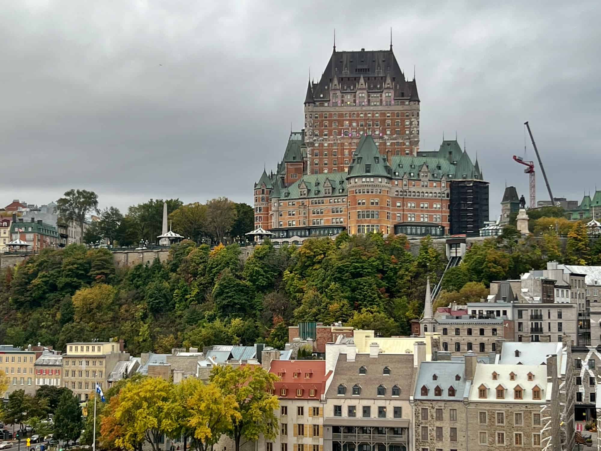Quebec old city with chateau fontainbleu