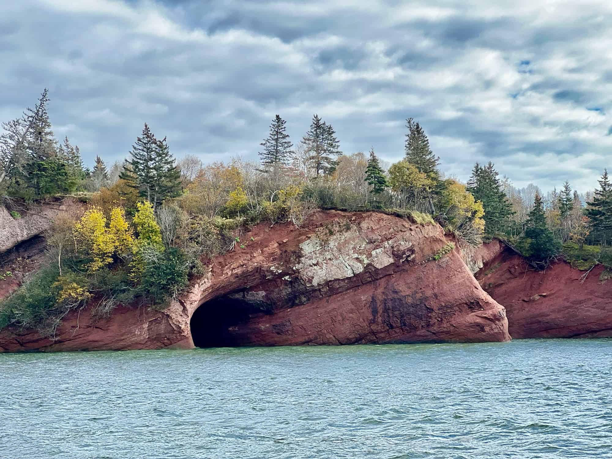 St martins sea caves in the Bay of Fundy