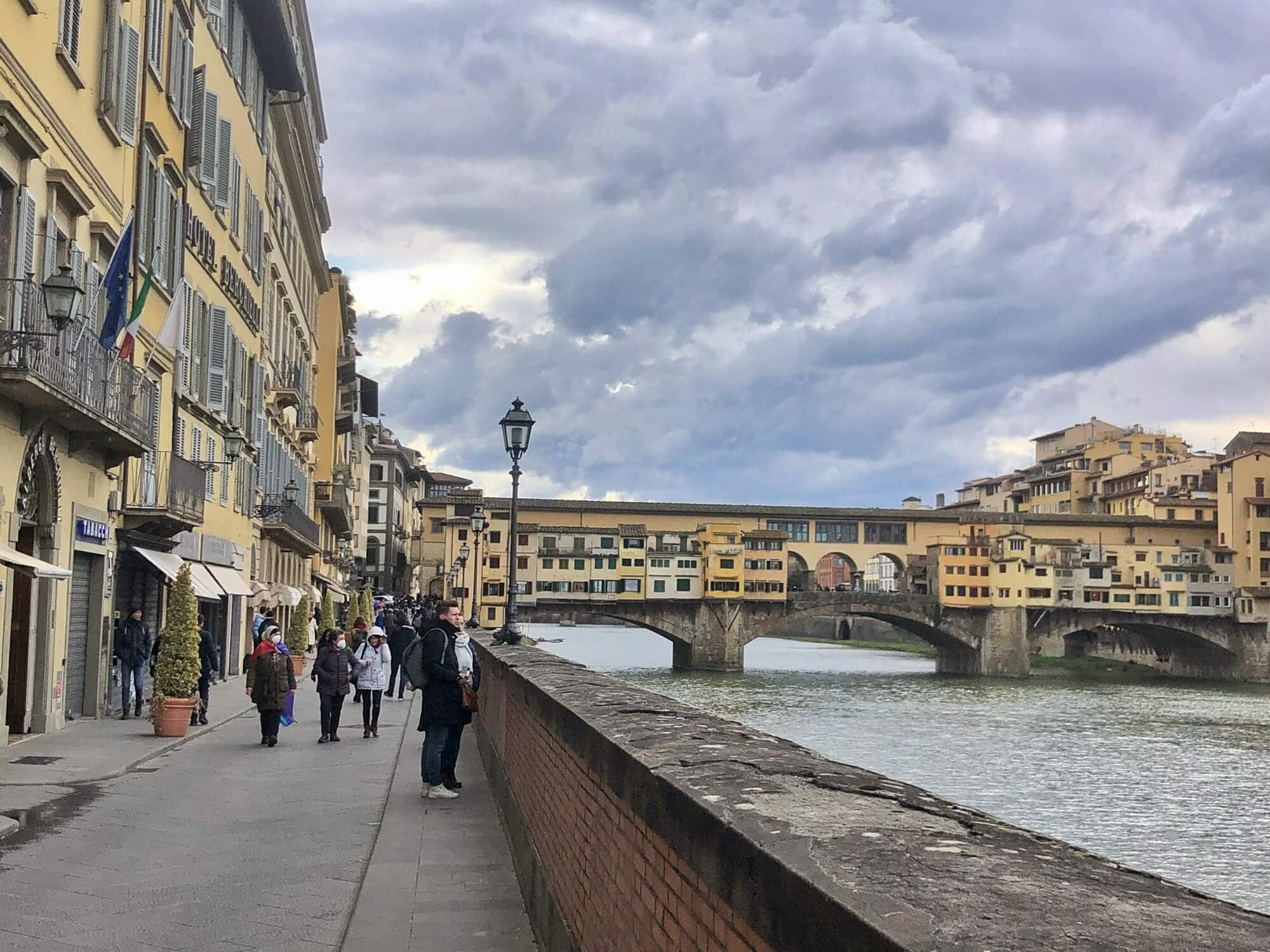 Ponte Vecchio on a cloudy day in florence 