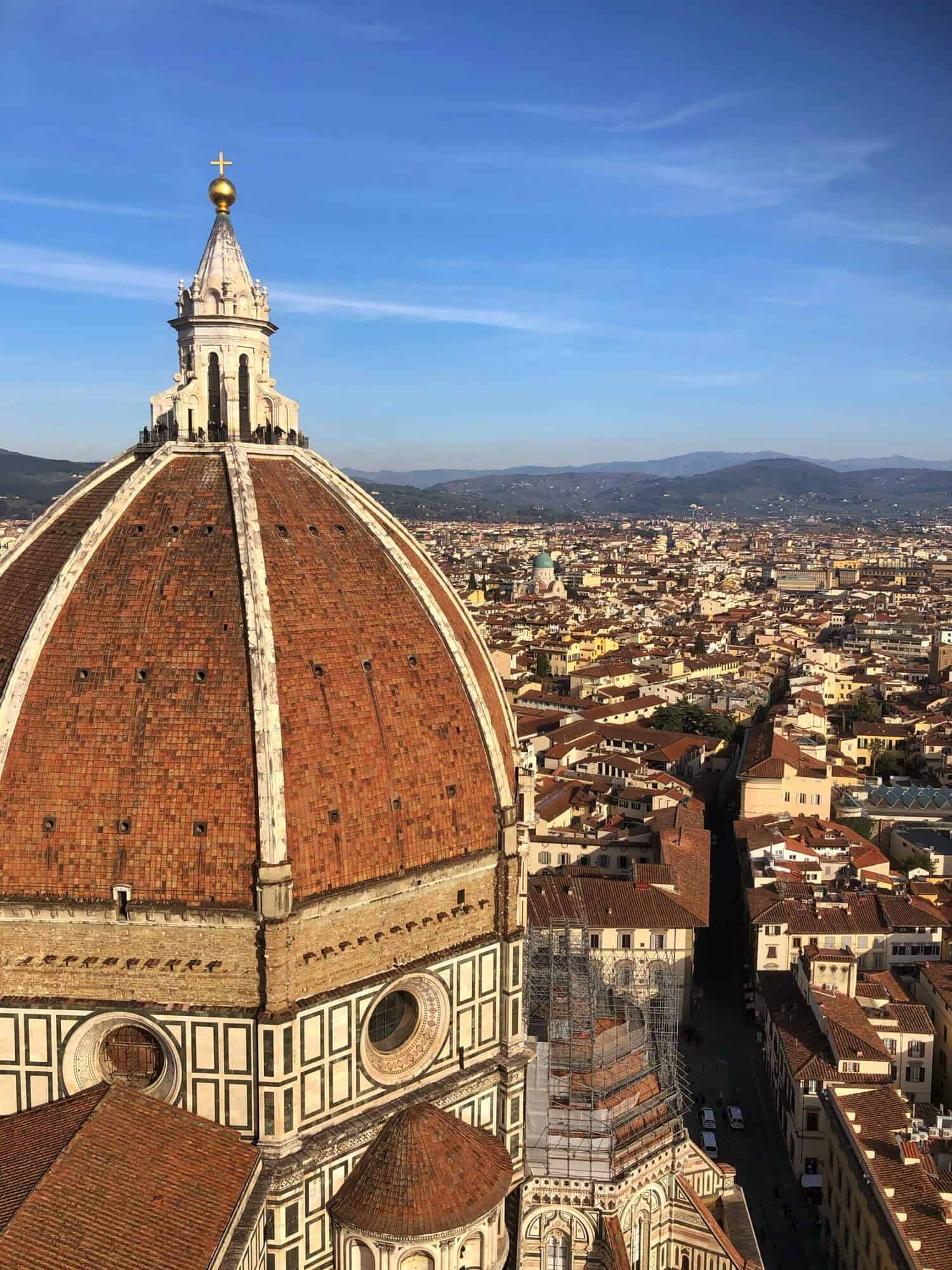 View of duomo from the bell tower in Florence 