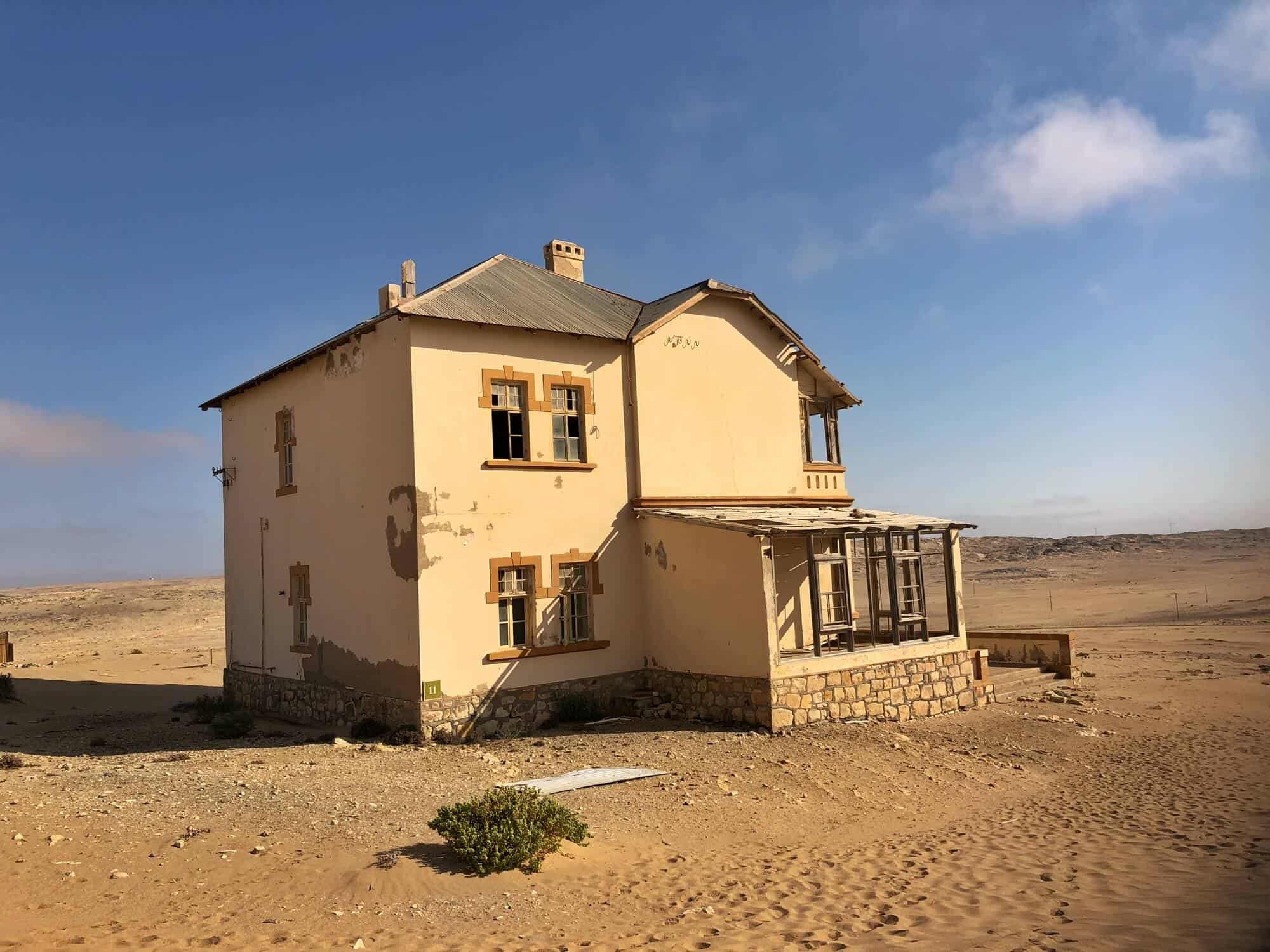 House crumbling in the Namibia Desert 