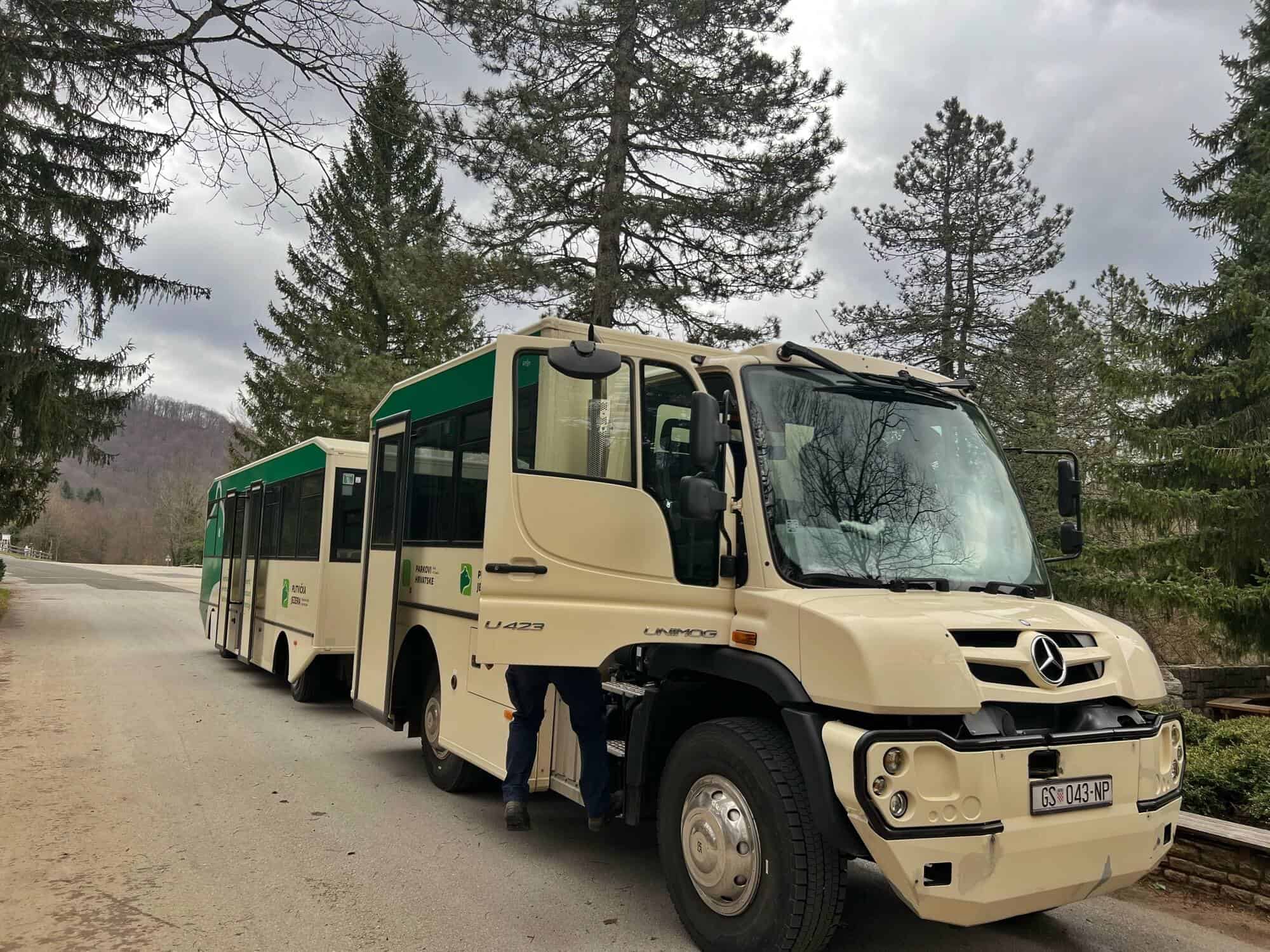 The train at Plitvice Lakes National Park. 