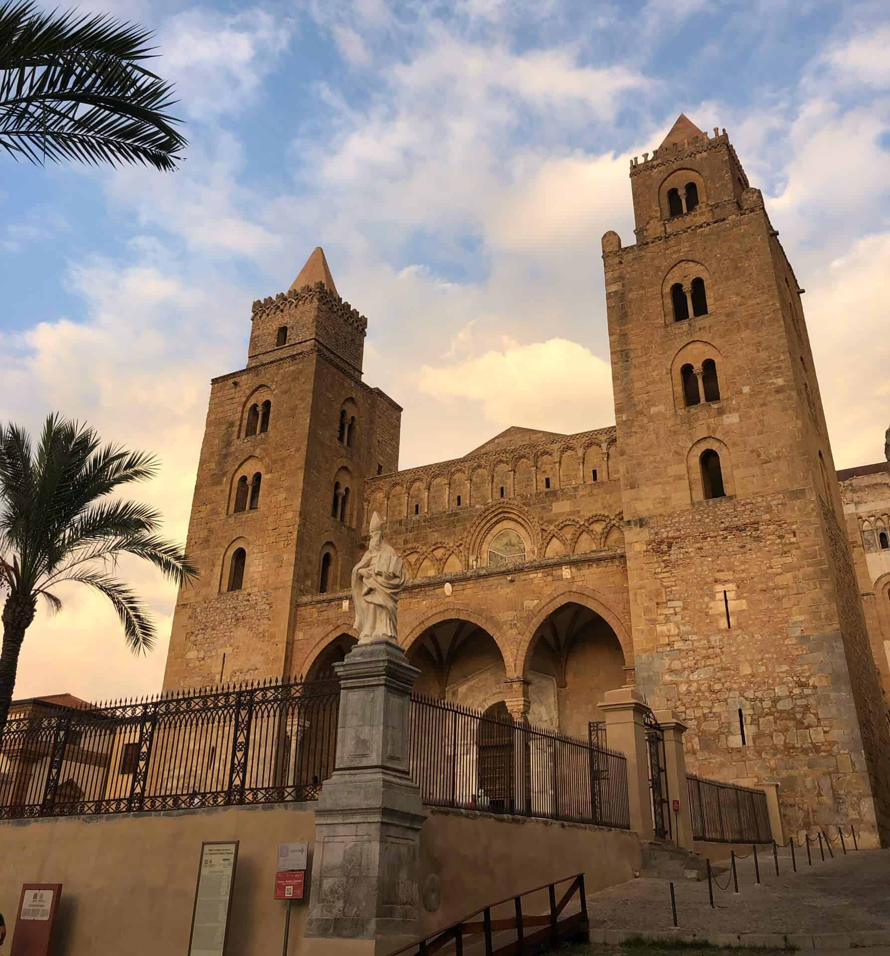 Cefalu 
cathedral at sunset