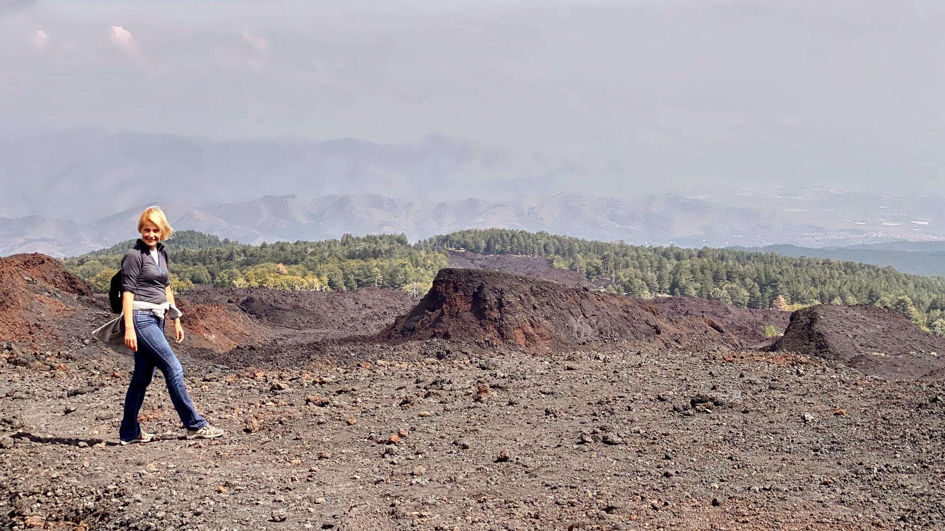 Myself walking on Mount Etna 