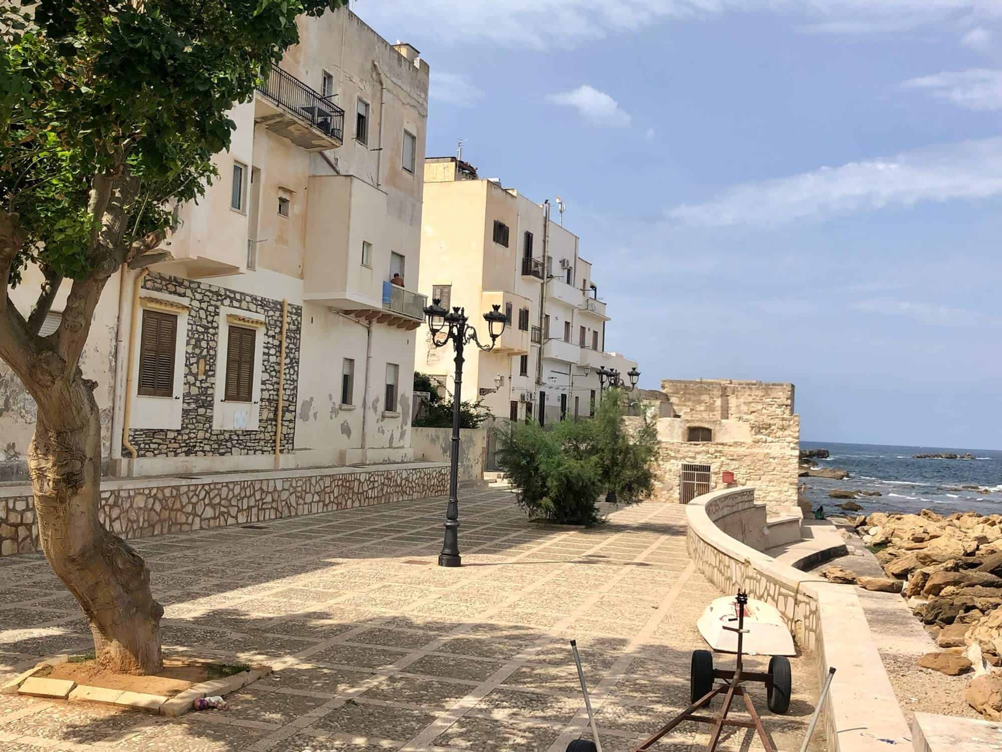 Walkway by the seafront in Trapani 