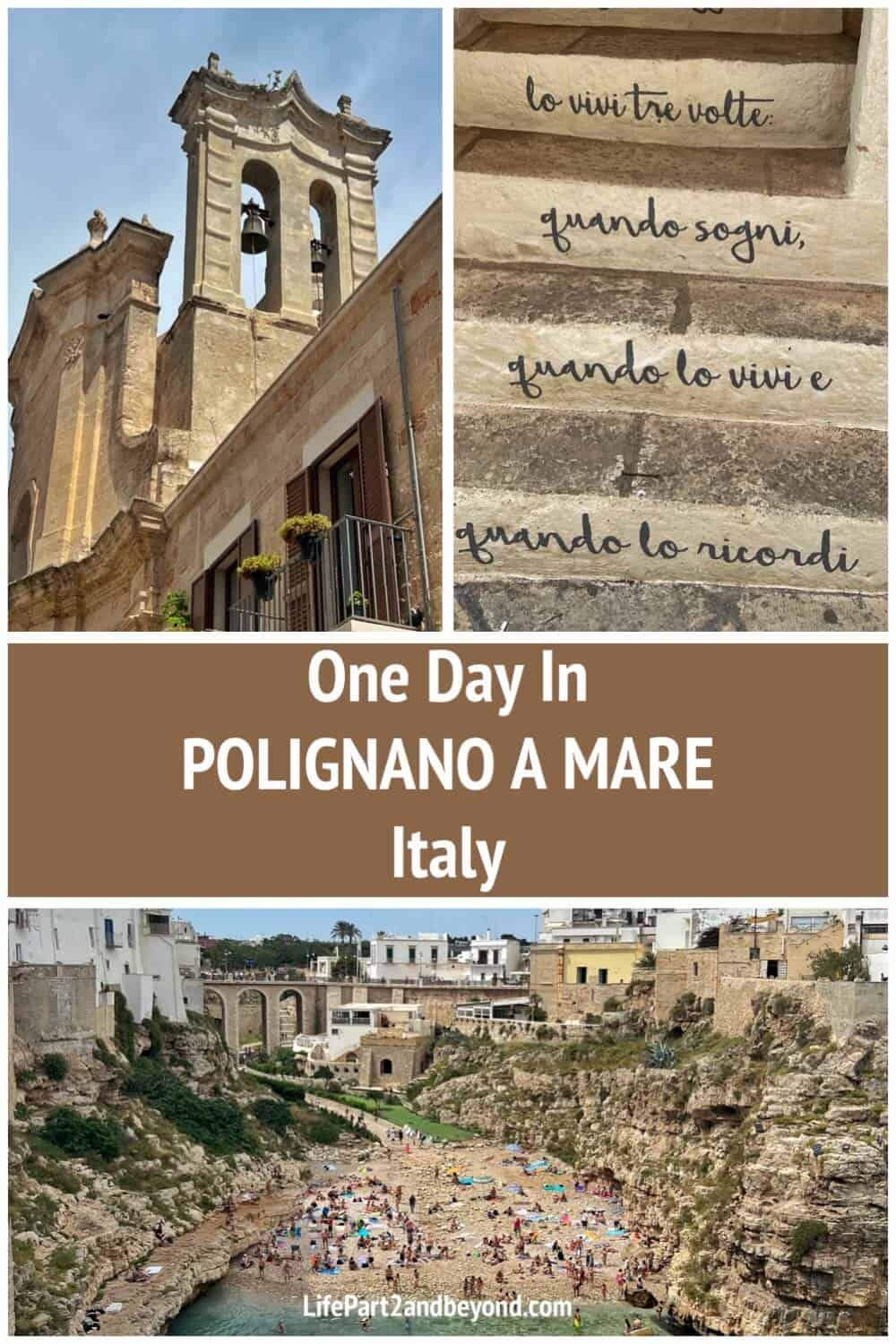 pin for Pinterest on one day in Polignano a Mare 