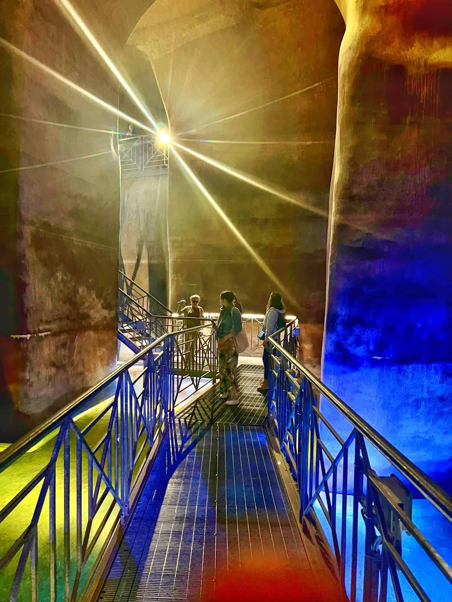 Inside an underground cistern 