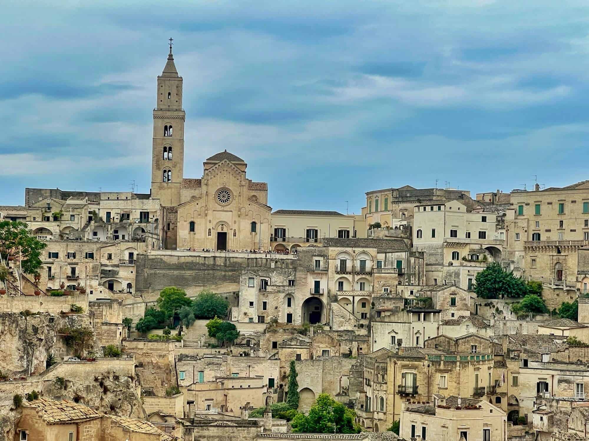 A view of Matera Cathedral from the Sassi 