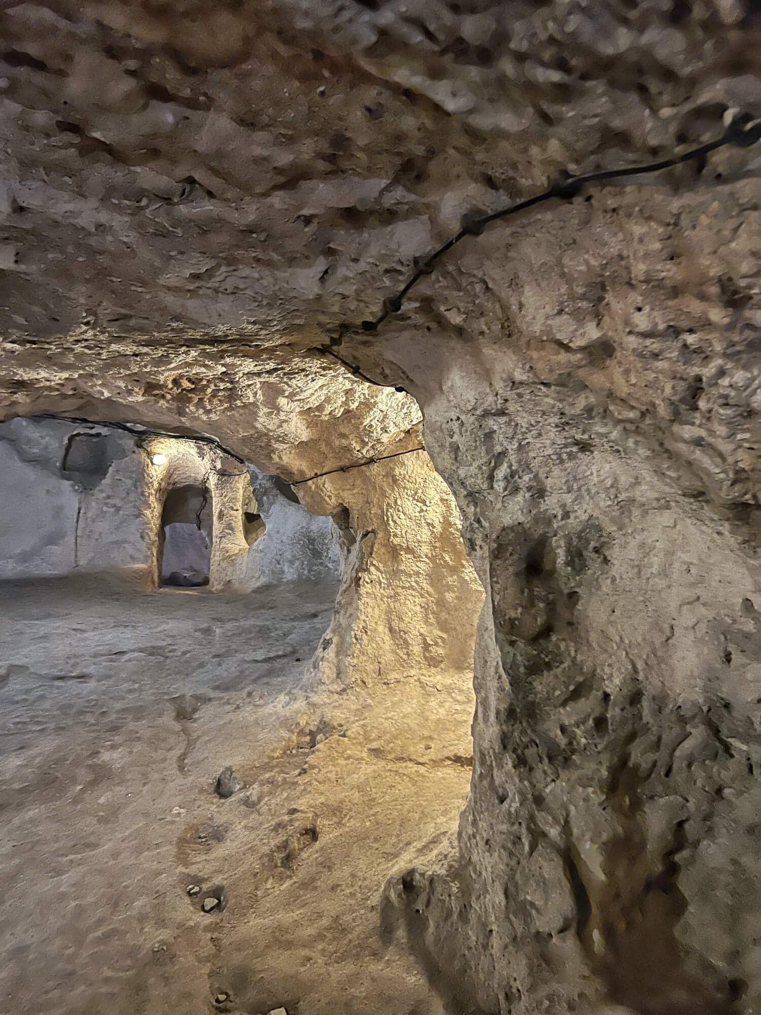 inside the cavelike and claustrophobic underground city 