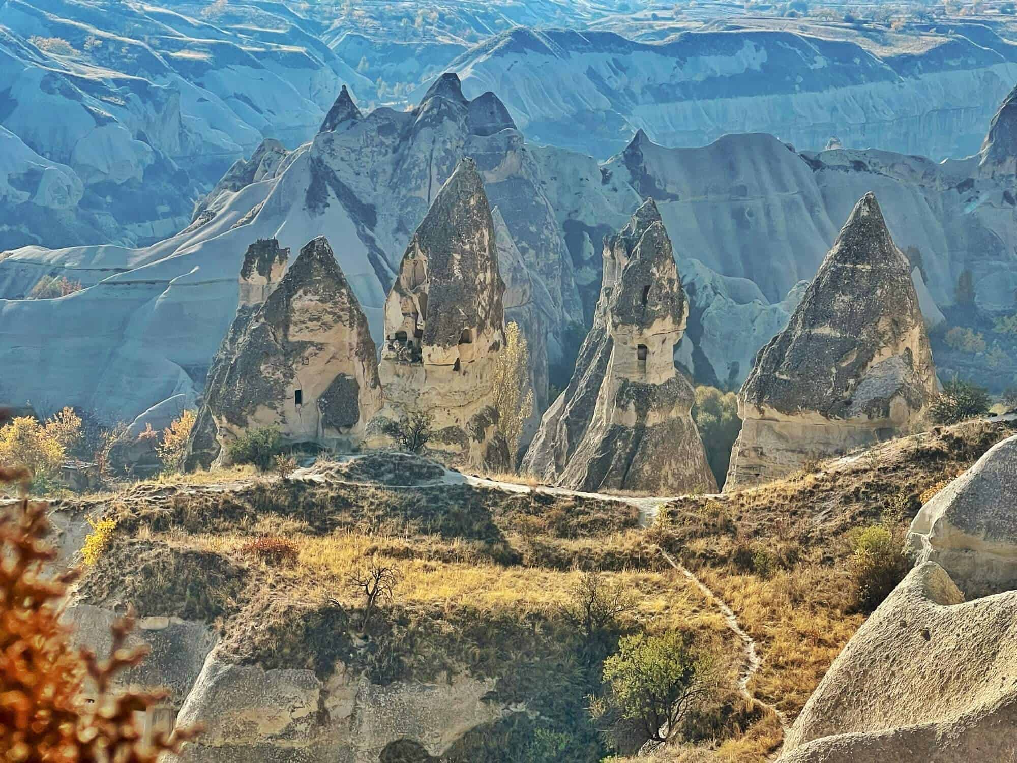 The view of the fairy chimneys from the Goreme viewpoint 