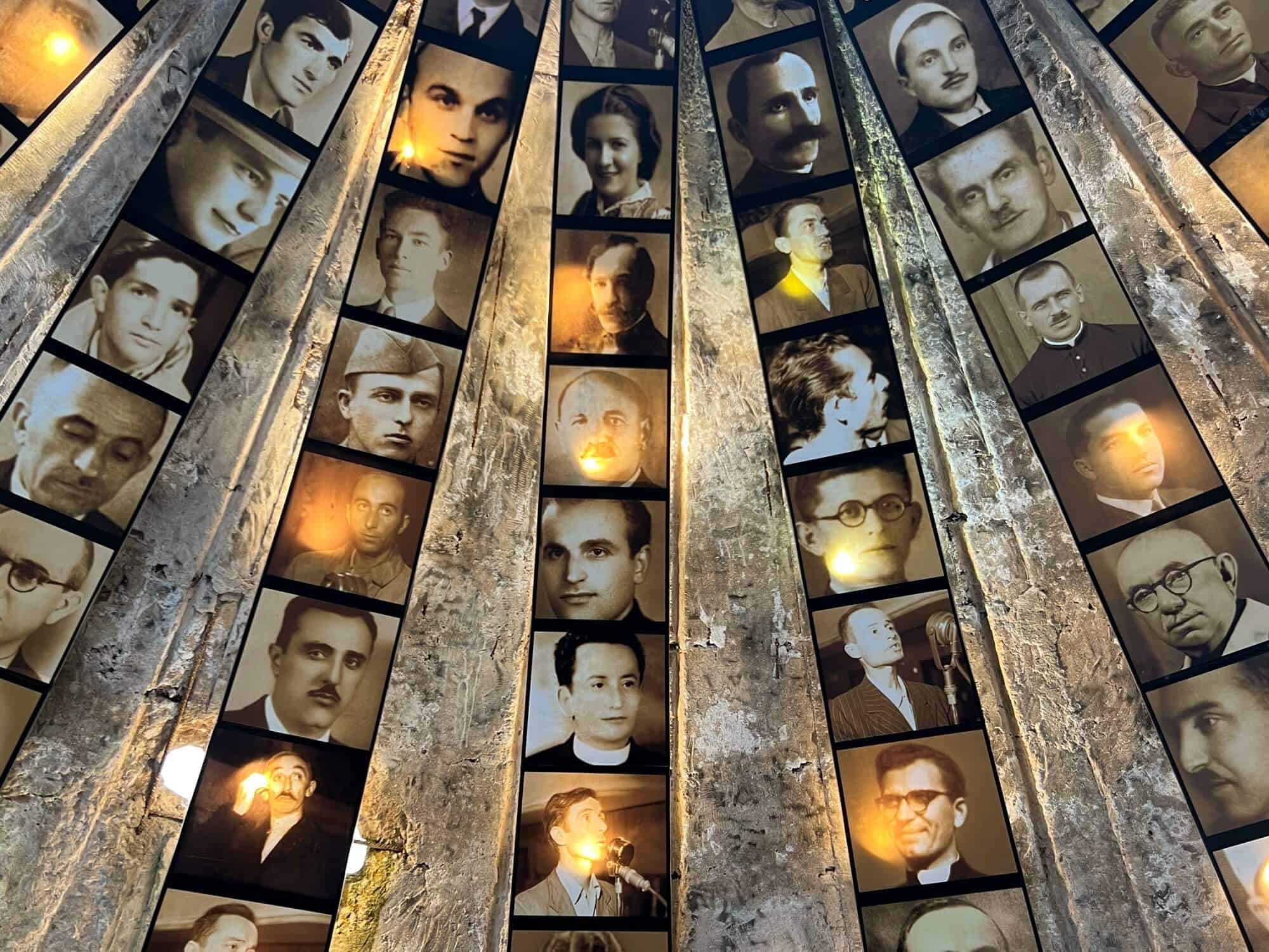 photographs line the wall of the entrance to Bunk art 2 