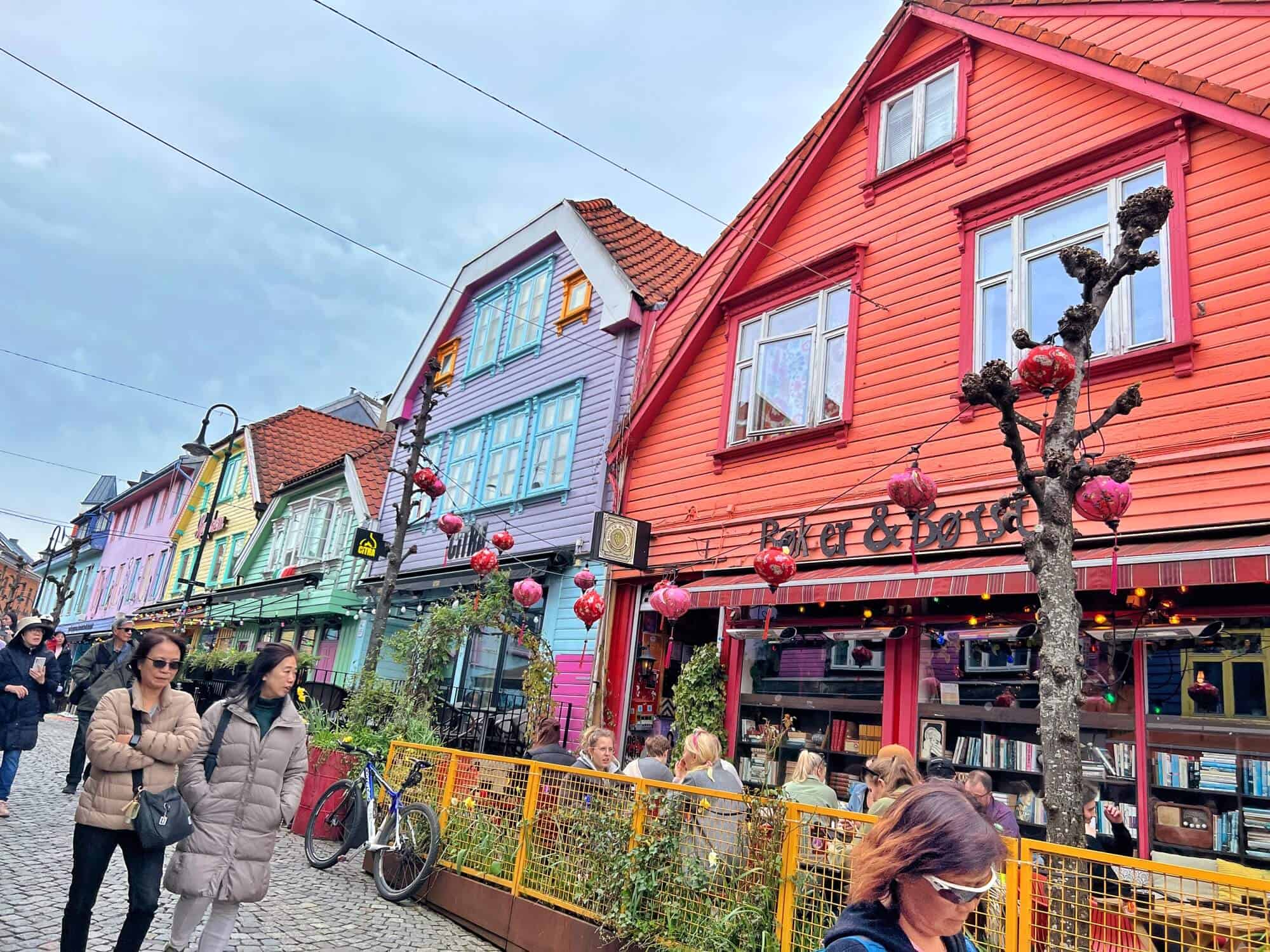 The colourful buildings on Over Holmegate, Stavanger
