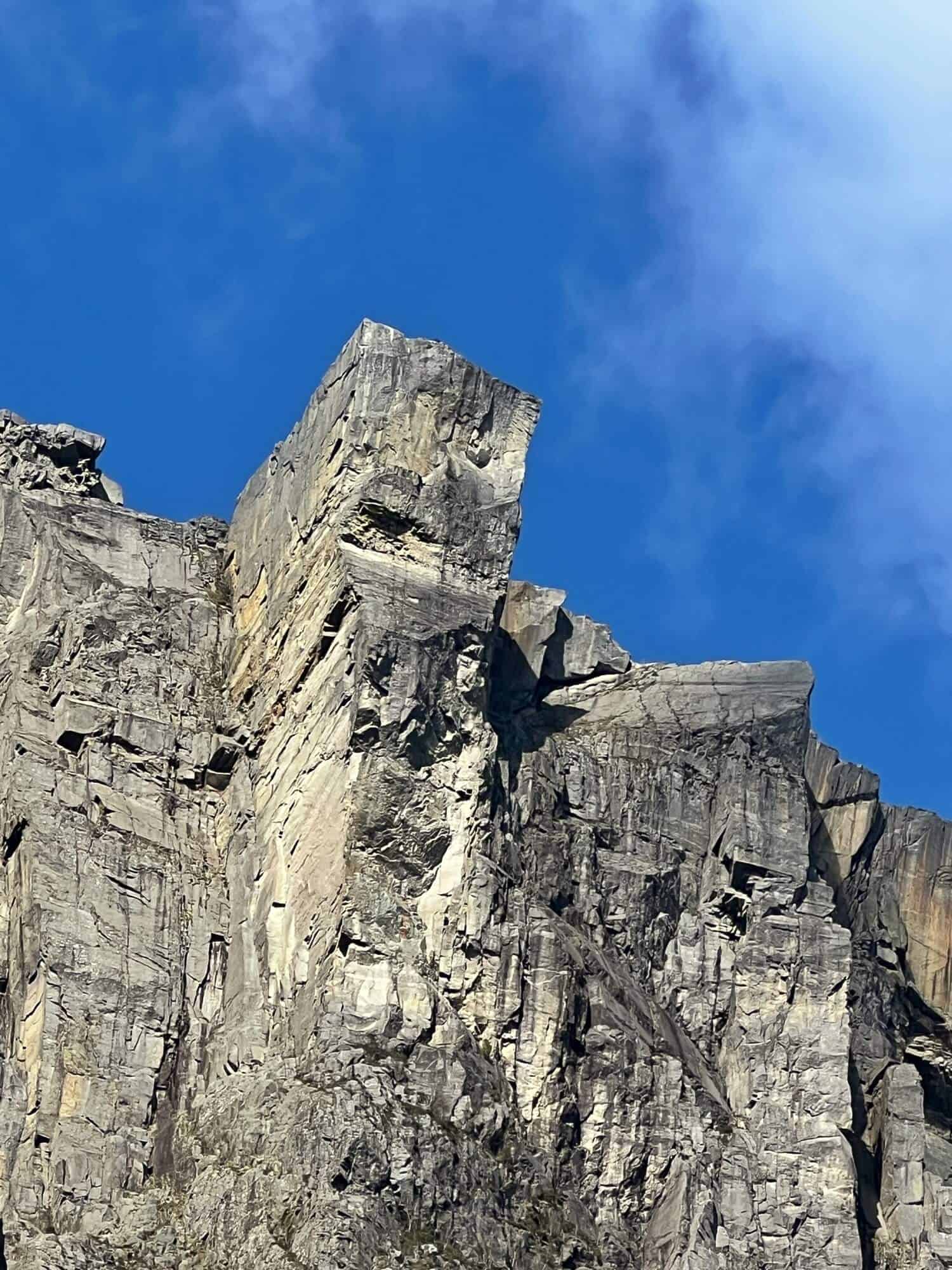 Looking up at Pulpit Rock.
