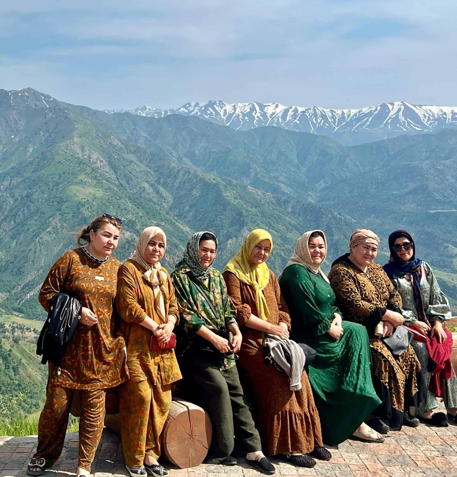 Local Uzbek ladies enjoying the mountains