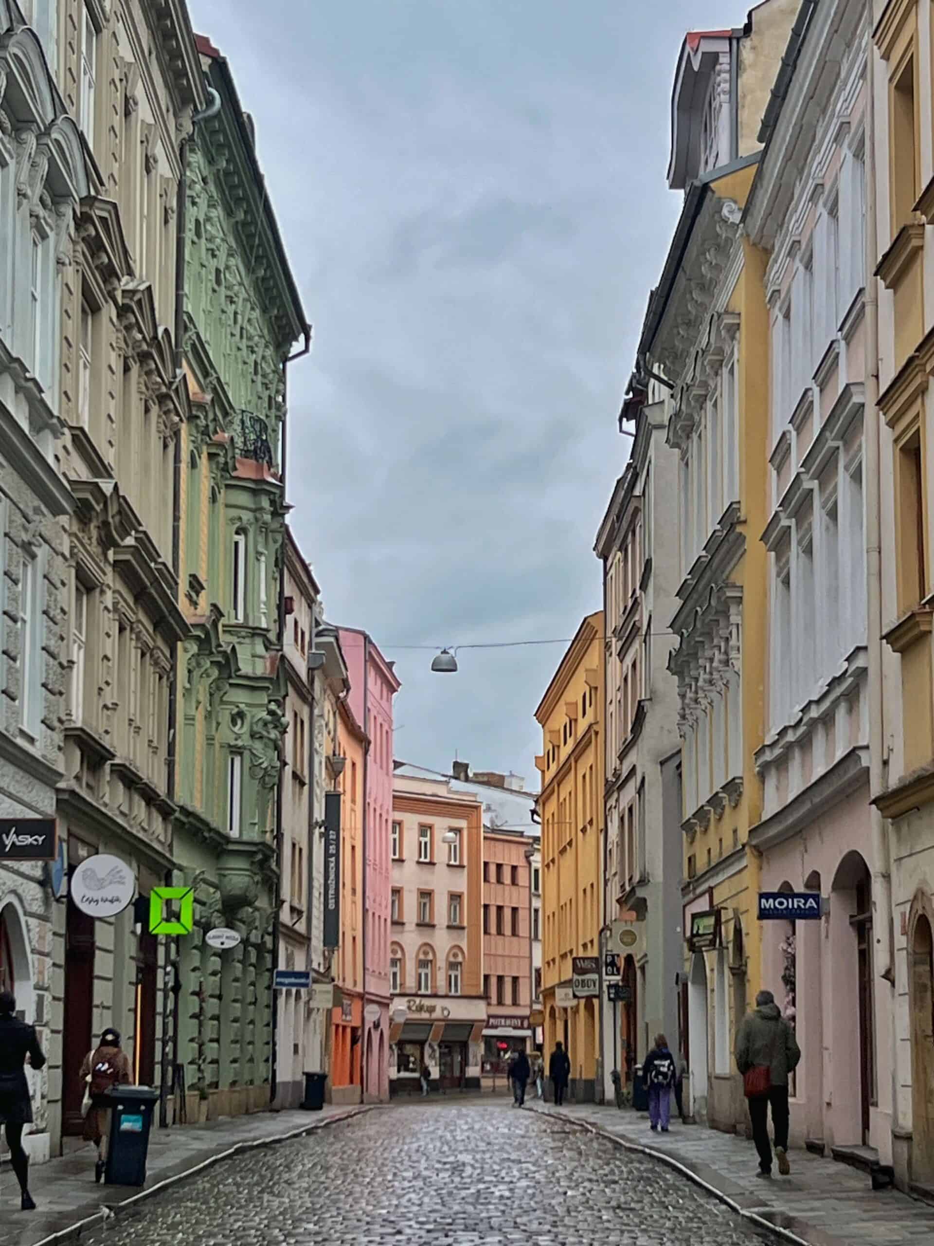 Rainy street in Olomouc
