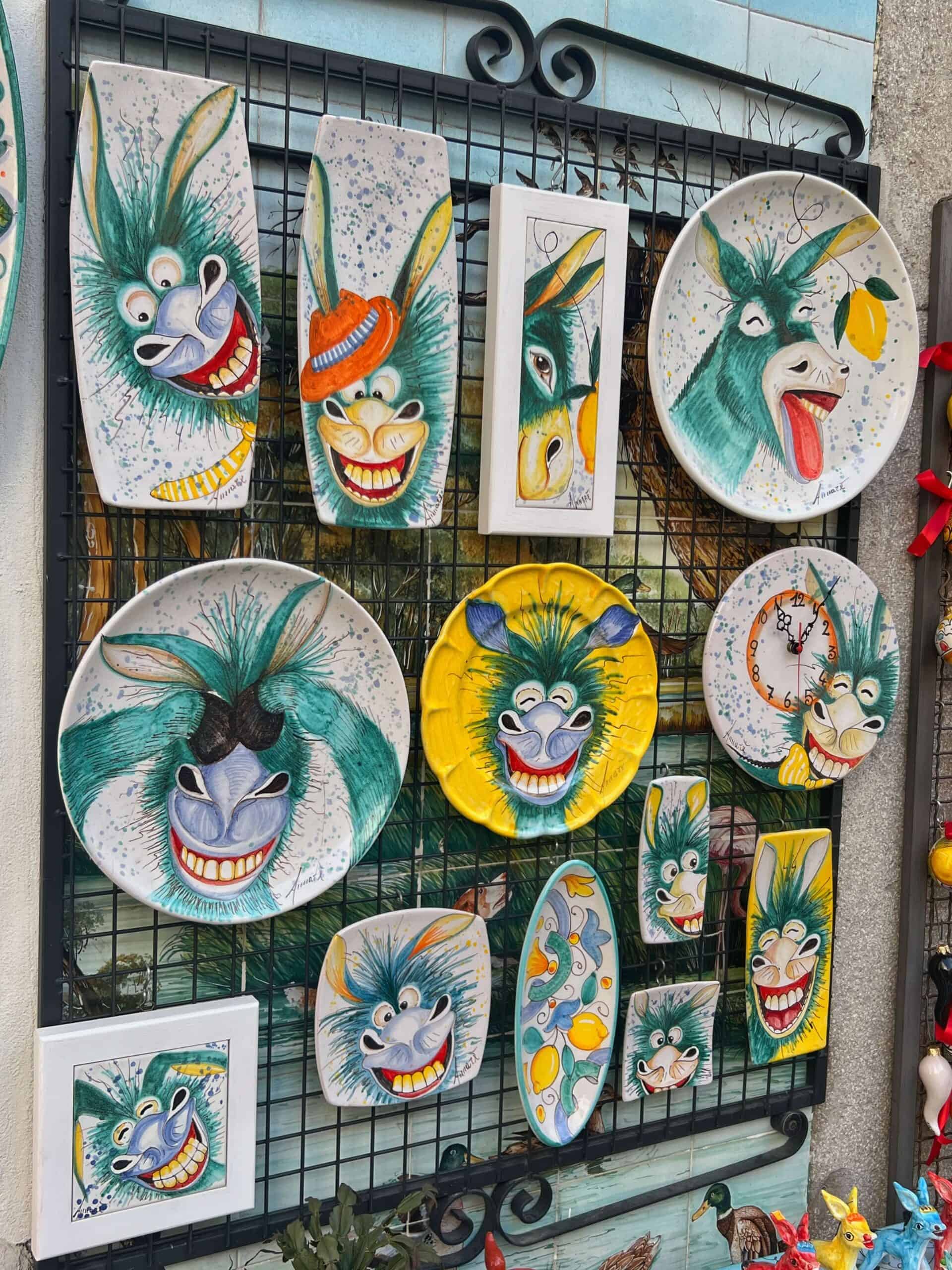 ceramic tiles of donkeys 