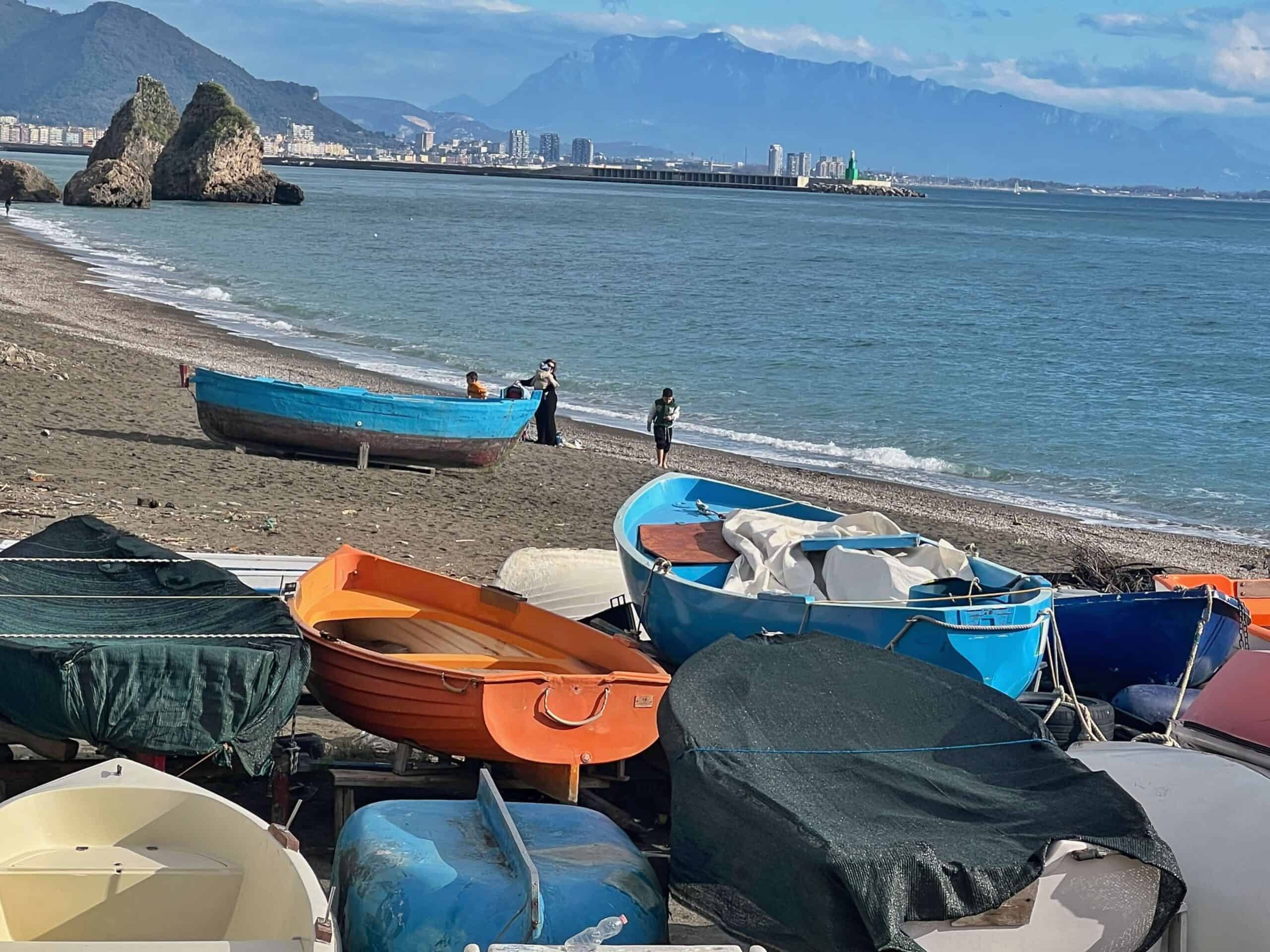 boats on the beach at Vietri Sul mare