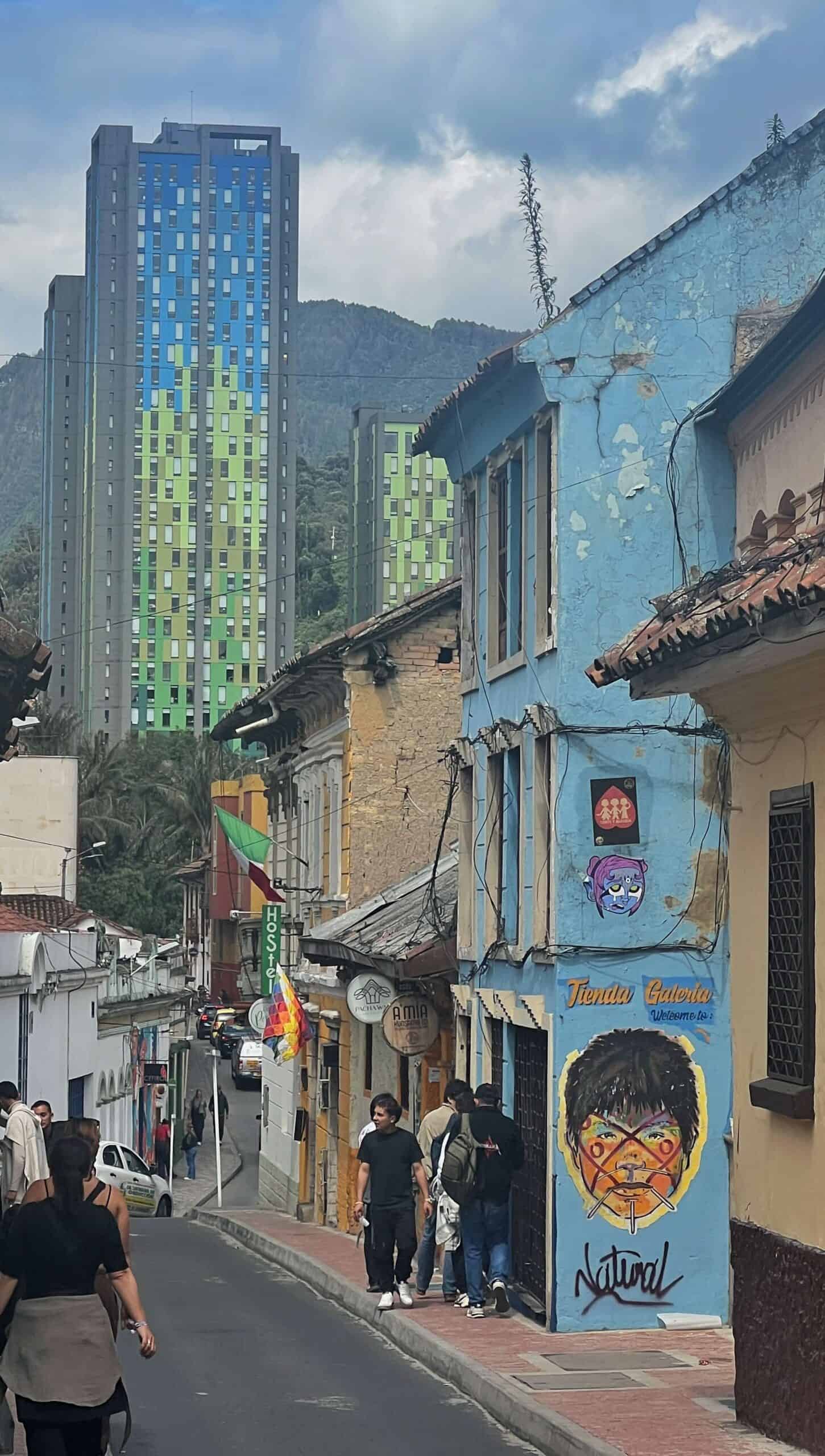 Modern and old buildings in Bogota
